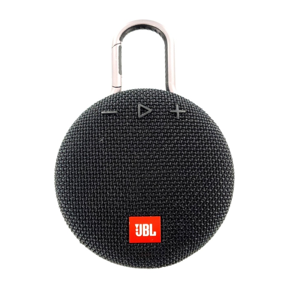 JBL Clip 3 Portable Bluetooth Speaker Black Carabiner No Charger Tested & Works
